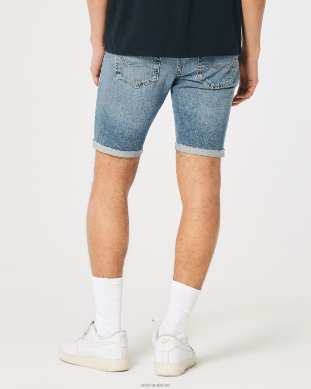 Bottoms Hollister Men Ripped Medium Wash Skinny Denim Shorts 9\\ 488201175 Ripped Medium Wash